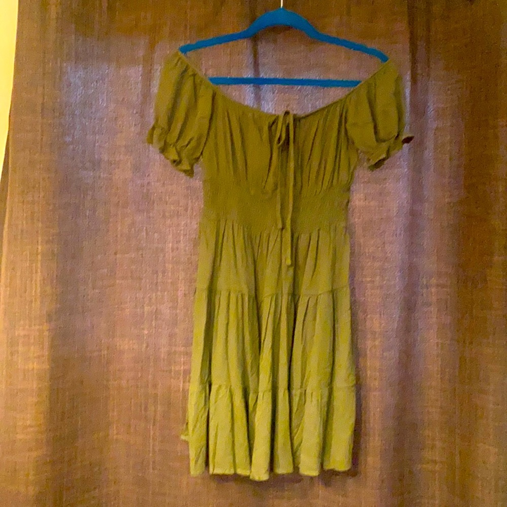 Off the shoulder olive green sundress